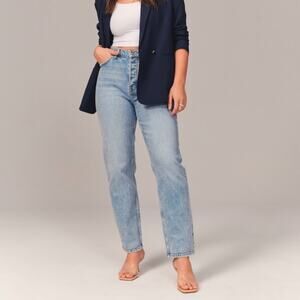 NEW Abercrombie & Fitch Curve Love The Dad High Rise Jeans sz 27/4 Petite